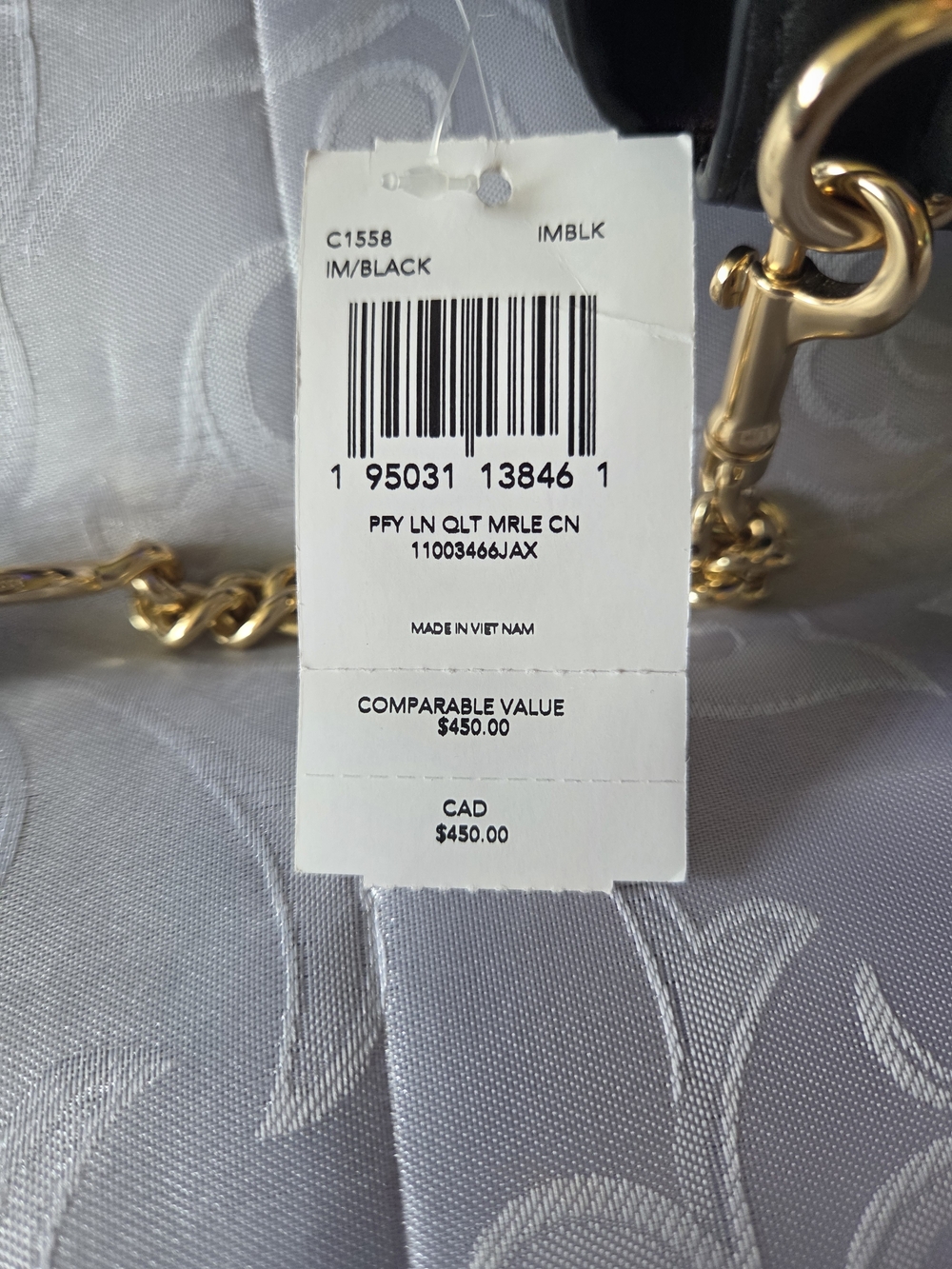 Coach Black Crossbody With Detachable Leather Strap with Gold Buckle NWT - Picture 11 of 16